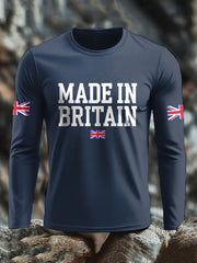 Men's UK Flag Lion Printed Casual Tops