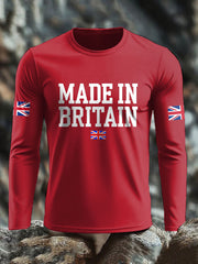 Men's UK Flag Lion Printed Casual Tops