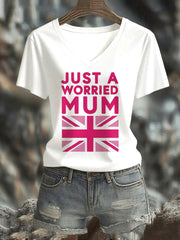 Women's Just A Worried Mum short-sleeved T-shirt