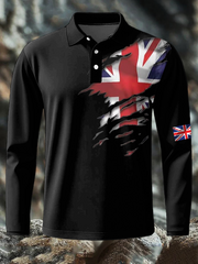 Men's British Printed long sleeve shirt