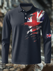 Men's British Printed long sleeve shirt
