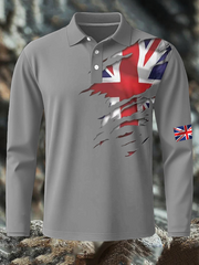 Men's British Printed long sleeve shirt
