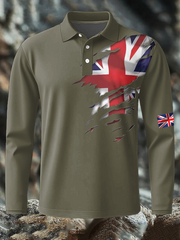 Men's British Printed long sleeve shirt