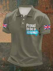 Men's UK Flag Reform Printed Casual Tops