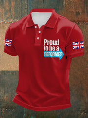 Men's UK Flag Reform Printed Casual Tops