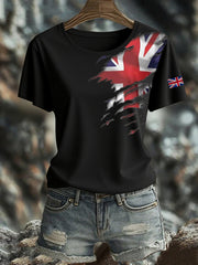 Women's British Printed short-sleeved T-shirt