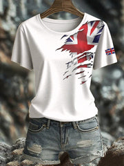 Women's British Printed short-sleeved T-shirt