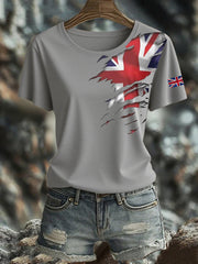 Women's British Printed short-sleeved T-shirt