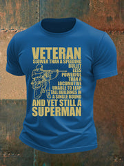 Men's Veteran imitation cotton short-sleeved T-shirt