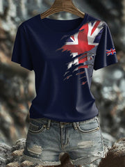 Women's British Printed short-sleeved T-shirt