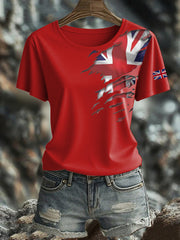 Women's British Printed short-sleeved T-shirt