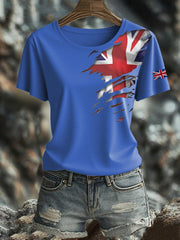 Women's British Printed short-sleeved T-shirt