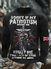 Men's British Veteran long sleeve round neck T-shirt