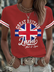 Women's UK Flag Art Printed T-shirt