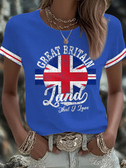 Women's UK Flag Art Printed T-shirt