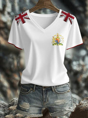 Women's UK Flag Art Printed T-shirt