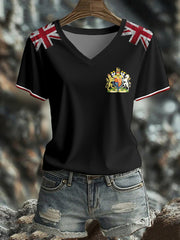 Women's UK Flag Art Printed T-shirt