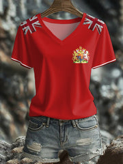 Women's UK Flag Art Printed T-shirt