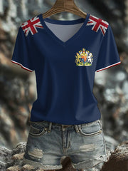 Women's UK Flag Art Printed T-shirt