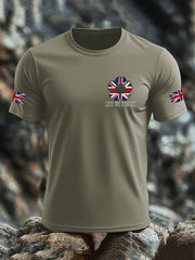 Men's British Veteran imitation cotton short-sleeved T-shirt