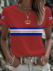 Women's UK Flag Art Printed T-shirt