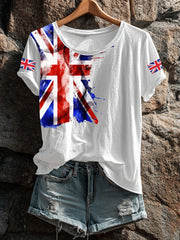 Women's UK Flag Printed T-shirt