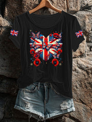 Women's UK Flag Printed T-shirt
