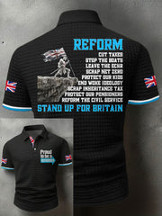 Men's UK Flag Reform Printed Casual Tops