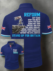 Men's UK Flag Reform Printed Casual Tops
