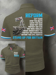 Men's UK Flag Reform Printed Casual Tops