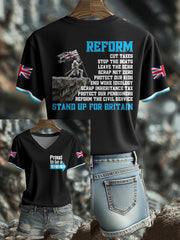 Women's UK Flag Reform Printed T-shirt