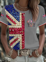 Women's UK Flag Art Printed T-shirt