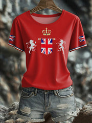 Women's UK Flag Art Printed T-shirt