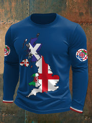 Men's UK Scotland England Northern Ireland Wales Flag Art Printed T-shirt
