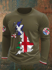 Men's UK Scotland England Northern Ireland Wales Flag Art Printed T-shirt