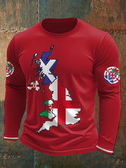 Men's UK Scotland England Northern Ireland Wales Flag Art Printed T-shirt