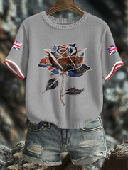 Women's UK Flag Art Printed Tops