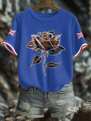 Women's UK Flag Art Printed Tops