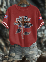 Women's UK Flag Art Printed Tops