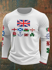Men's UK Scotland England Northern Ireland Wales Flag Art Printed T-shirt