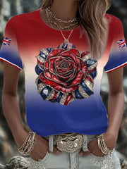 Women's UK Flag Art Printed T-shirt
