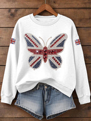 Women's UK Flag Butterfly Print Sweatshirt