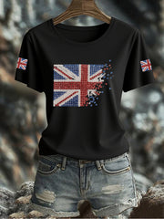 Women's UK Flag Printed T-shirt