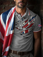Men's UK Flag Art Printed Casual Tops