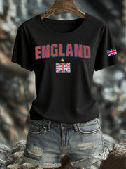 Women's British Printed Iron On Short Sleeve T-Shirt