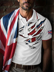 Men's UK Flag Art Printed Casual Tops