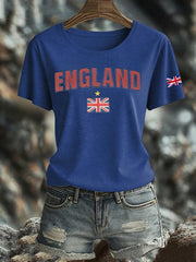 Women's British Printed Iron On Short Sleeve T-Shirt