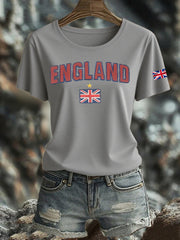 Women's British Printed Iron On Short Sleeve T-Shirt