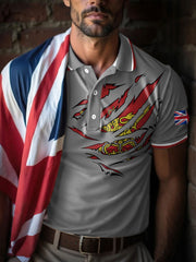 Men's UK Flag Art Printed Casual Tops