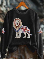 Women's British imitation diamond hot-drilling Printed Regular Sweatshirt